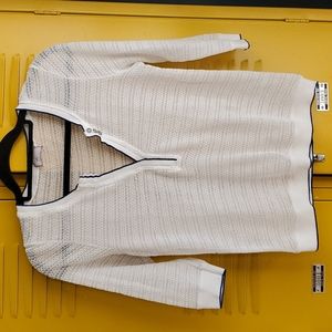 Anthropologie Postage Stamp crochet sweater